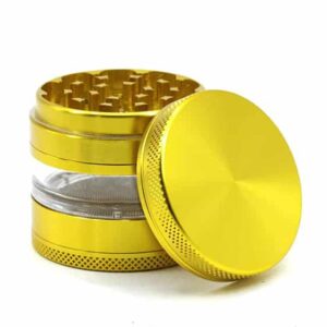 Awesome Gold Colored Transparent Marijuana Weed Herb Grinder
