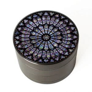 Awesome Stained Glass Flower Pattern Art Weed Herb Grinder