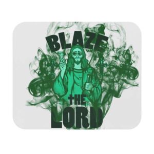 Blaze the Lord Green Cannabis Smoke Gaming Mouse Pad