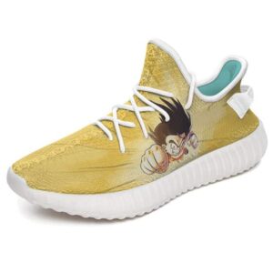 Dragon Ball Kid Goku Fight Stance Yellow Yeezy Sneakers