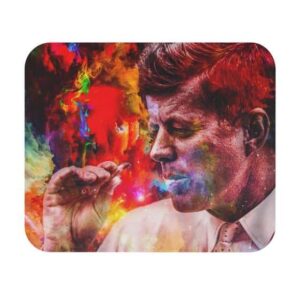 Former President JFK Smoking Ganja Blunt Gaming Mouse Pad