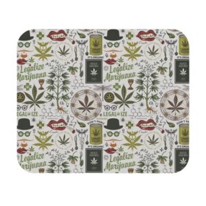 Legalize Marijuana Logo Pattern Dope Non-Slip Mouse Pad
