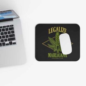 Legalize Marijuana Weed Logo Black Non-Slip Mouse Pad