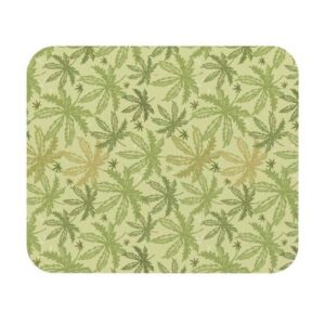 Light Green Marijuana Leaves Art Pattern Mouse Pad