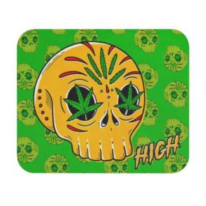 Marijuana Candy Skull Calavera Dope Gaming Mouse Pad