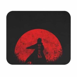 Minato Namikaze Red Moon Silhouette Black Mouse Pad