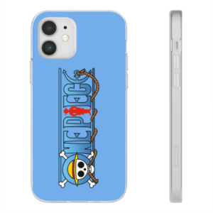 One Piece Anime Minimalist Title Logo Blue iPhone 12 Cover