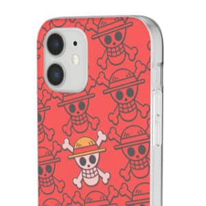 One Piece Straw Hat Pirates Logo Pattern Red iPhone 12 Case