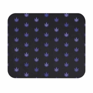 Purple Marijuana Cool Pattern Navy Blue Gaming Mouse Pad