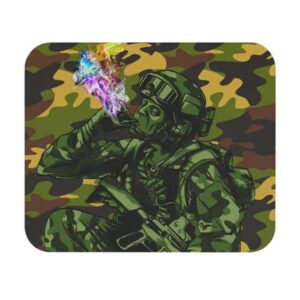Smoking Soldier Camouflage Dope Non-Slip Mouse Pad