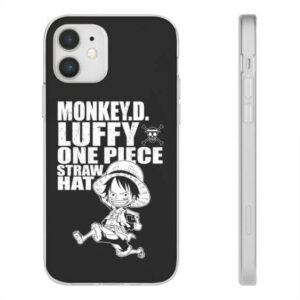 Straw Hat Monkey D. Luffy Monochrome Design iPhone 12 Case