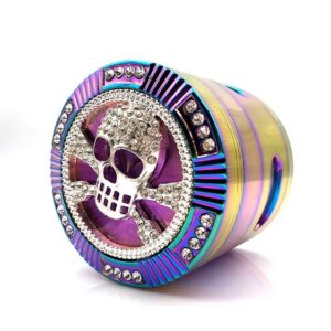 Stunning Skull Icon Design Neon Colored Weed Herb Grinder