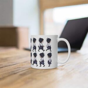 Stylish Uchiha Sasuke Chibi Style Art Pattern Ceramic Mug