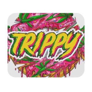 Trippy Logo Weed Donut Cannabis Non-Slip Mouse Pad