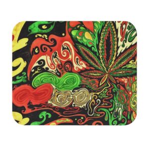 Trippy Marijuana Multicolor Abstract Gaming Mouse Pad