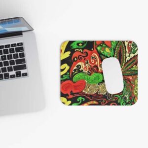 Trippy Marijuana Multicolor Abstract Gaming Mouse Pad