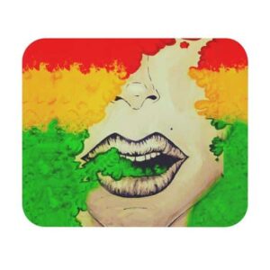 Unique Rasta Colors Smoke Weed 420 Gaming Mouse Pad