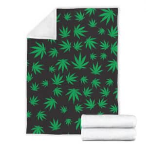 420 Weed Marijuana Doobie Kush Pattern Throw Blanket