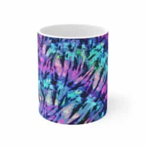 Abstract Purple Blue Tie Dye Style Dope Ceramic Coffee Mug