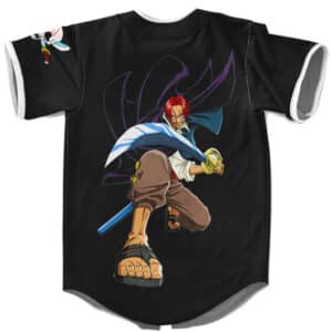 Red Haired Shanks Design One Piece Black Baseball Jersey