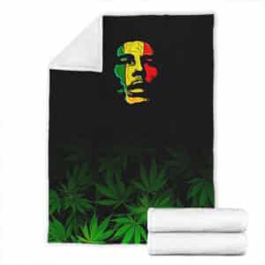 Bob Marley Rasta Painting Artistic 420 Weed Throw Blanket