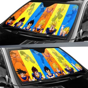DBZ Son Goku and Vegeta Saiyan Forms Car Sun Shield
