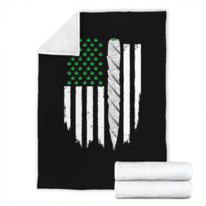 Dope Weed US Flag Joint 420 Marijuana Fleece Blanket