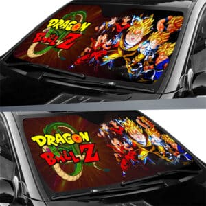 Epic Young To Adult Goku Saiyan Forms DBZ Car Sun Shield