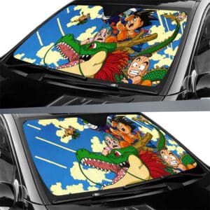 Flying Shenron Kid Goku Bulma Krillin & Piccolo Car Sun Shield