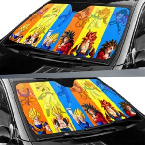 Goku Gogeta And Vegeta SSJ1 & SSJ4 Forms Car Sun Shade