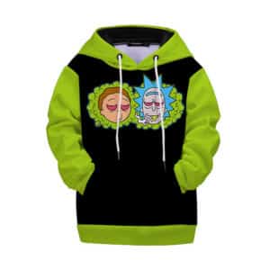 High For Life Rick & Morty Smoking Weed Joint Kids Hoodie