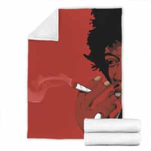 Jimi Hendrix Smoking Weed Joint Art 420 Fleece Blanket