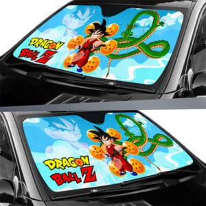 Kid Goku Shenron And Seven Dragon Balls Car Sun Shade