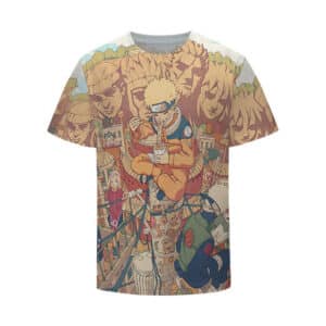 Naruto Team 7 Konoha Village Background Kids T-Shirt