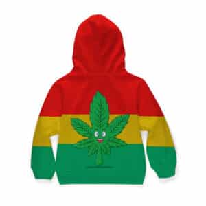 Rastafari Colored Weed Leaf Art Cute 420 Kids Hoodie