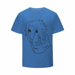 Sasuke Uchiha Bad Drawing Meme Minimalist Blue Kids Tee
