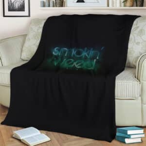Smokin' Weed Minimalistic 420 Art Black Fleece Blanket