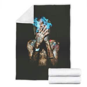Smoking Wiz Khalifa Poster Art Dope 420 Weed Fleece Blanket