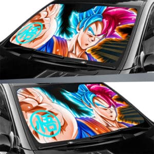 Son Goku SSJ Blue And Red Super Saiyan God Car Sun Shade