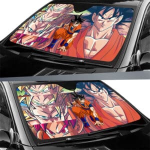 Son Goku Super Saiyan Forms Vintage Art Car Sun Shield
