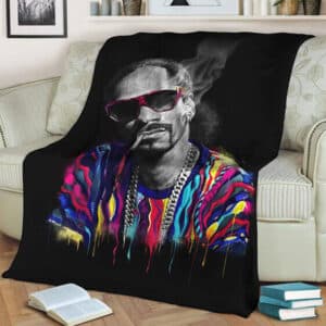 Stoner Snoop Dogg Smoking Drip Art Epic 420 Throw Blanket