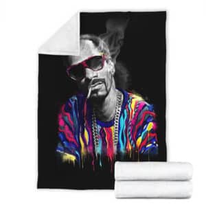 Stoner Snoop Dogg Smoking Drip Art Epic 420 Throw Blanket