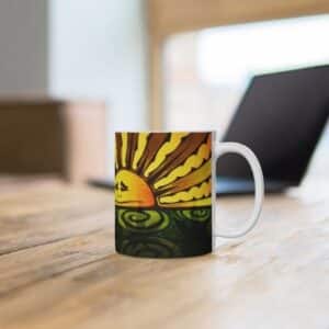Stoner Sun Painting Artwork Unique 420 Weed Ceramic Mug