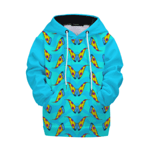Trippy Pizza Weed Toppings Pattern Unique 420 Kids Hoodie