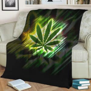 Vibrant 420 Marijuana Leaf Artwork Awesome Throw Blanket