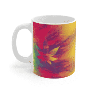 Vibrant Color Tie-Dye Weed Leaf Artwork Stylish Coffee Mug