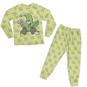 Cannabis Leaf Cartoon Art Smoking Weed Pyjamas Set
