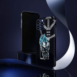 Cool Super Saiyan Blue Vegeta & Kanji DBZ iPhone 13 Case