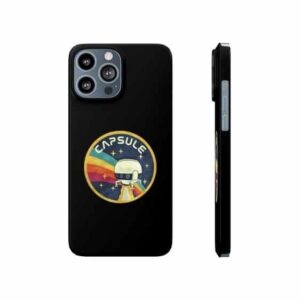 DBZ Capsule Corp Ship Rainbow Logo Black iPhone 13 Case