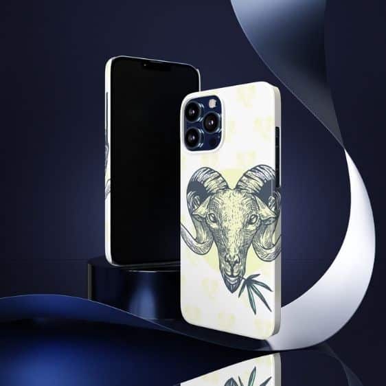 Goat Eating Weed Leaf Silhouette Pattern Dope iPhone 13 Case